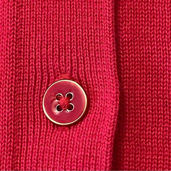 Talbots Cranberry Color Button Down Cotton Blend Knit Cardigan Women's Size XS - Picture 6 of 14